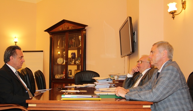 В Минспорте России состоялась рабочая встреча В. Л. Мутко с В. П. Лукиным и П. А. Рожковым по вопросам развития спорта лиц с ПОДА в России