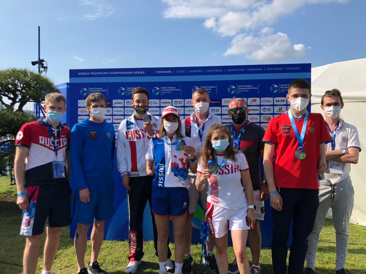        1 серебряную и 3 бронзовые медали завоевала сборная России по паратриатлону на этапе Мировой серии в Японии      