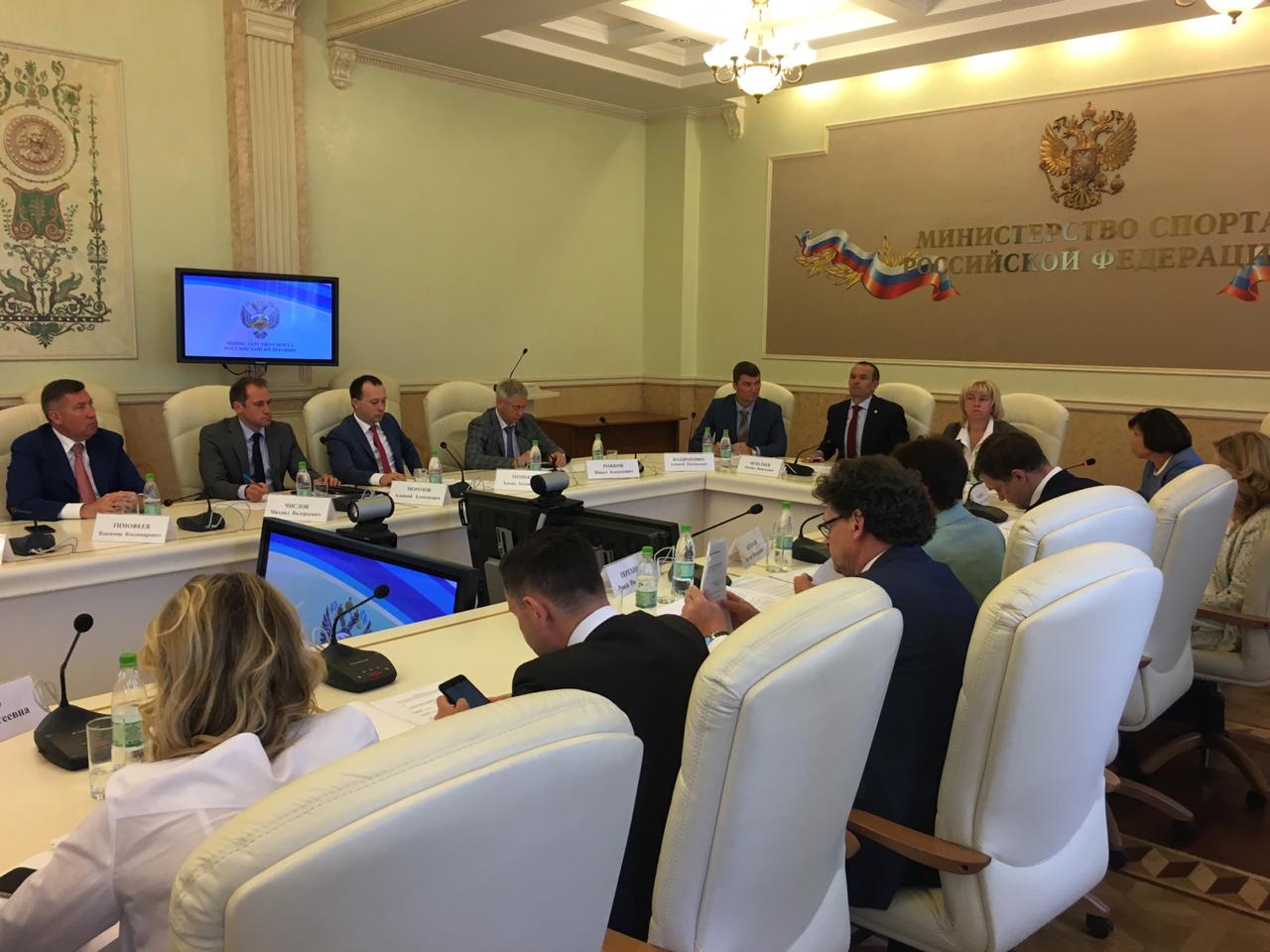 П.А. Рожков в Минспорте России принял участие в заседании подгруппы «Развитие физической культуры и спорта» рабочей группы Государственного совета Российской Федерации по направлению «Туризм, физическая культура и спорт»