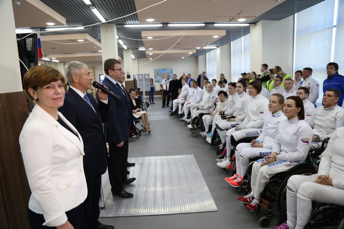 А.А. Строкин, П.А. Рожков на спортивно-тренировочной базе Минспорта России «Озеро Круглое» (Московская область) приняли участие в церемонии открытия и просмотре соревнований чемпионата России по фехтованию на колясках