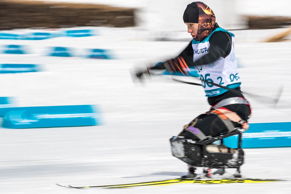 П.А. Рожков, И.А. Громова приняли участие в просмотре соревнований восьмого соревновательного дня Паралимпиады по лыжным гонкам спорта лиц с поражением опорно-двигательного аппарата и спорта слепых