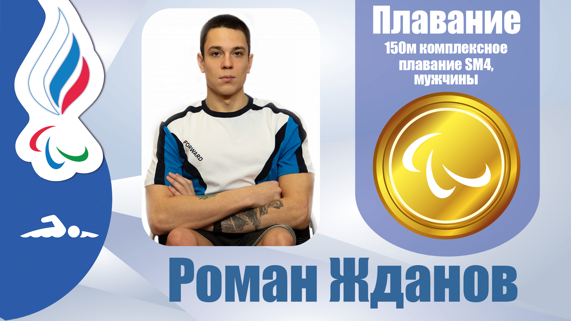 Роман Жданов завоевал золотую медаль в комплексном плавании на 150 метров в классе SM4!
