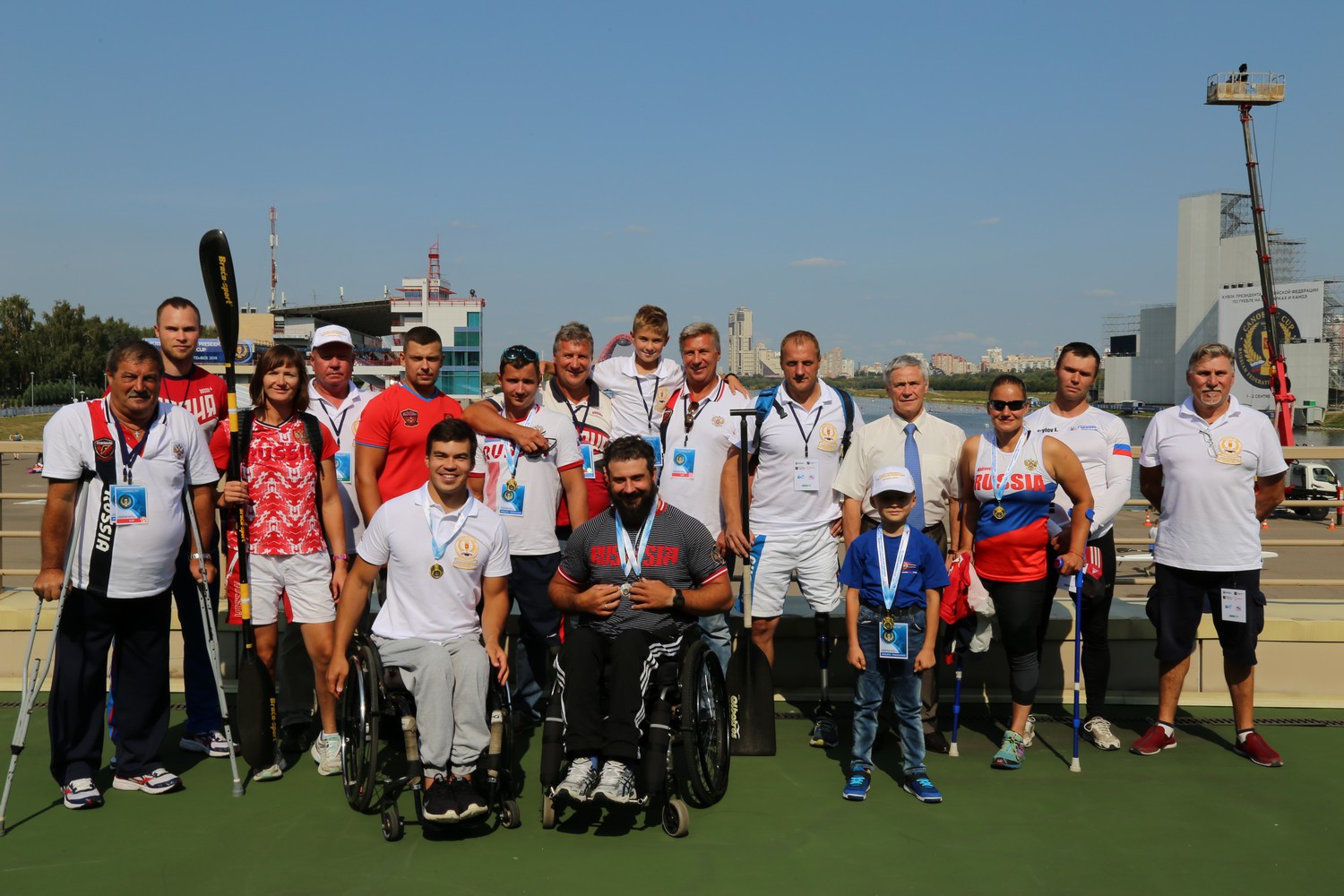 П.А. Рожков на гребном канале «Крылатское» в рамках Кубка Президента РФ по гребле на байдарках и каноэ встретился со сборной по гребле на байдарках и каноэ спорта лиц с ПОДА