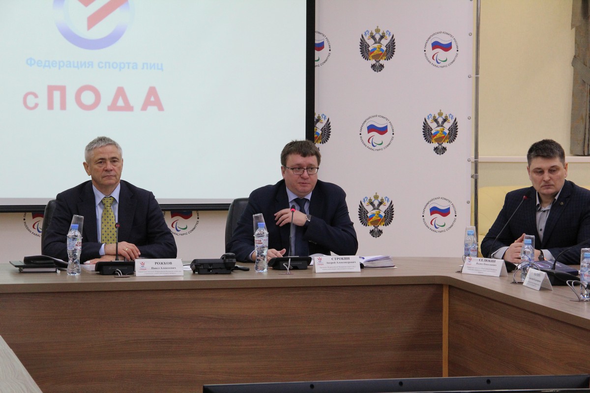 А.А. Строкин в зале Исполкома Паралимпийского комитета России провел заседание Совета Всероссийской Федерации спорта лиц с поражением опорно-двигательного аппарата
