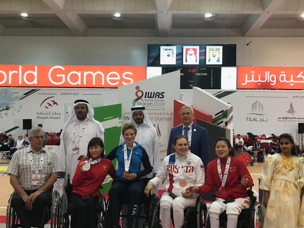 П.А. Рожков в г. Шарджа (ОАЭ) принял участие в просмотре соревнований и церемонии награждения чемпионов и призеров второго соревновательного дня по фехтованию на колясках Всемирных игр колясочников и ампутантов (IWAS)