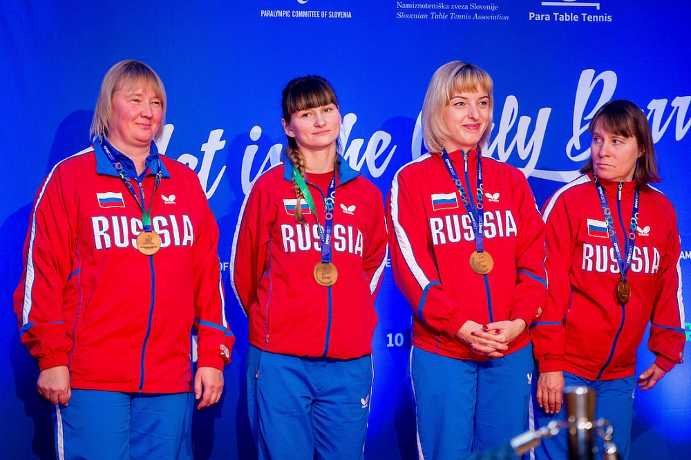 Спортсмены сборной команды России завоевали 3 золотые, 1 серебряную и 5 бронзовых медалей на чемпионате Европы по настольному теннису спорта лиц с ПОДА в Словении