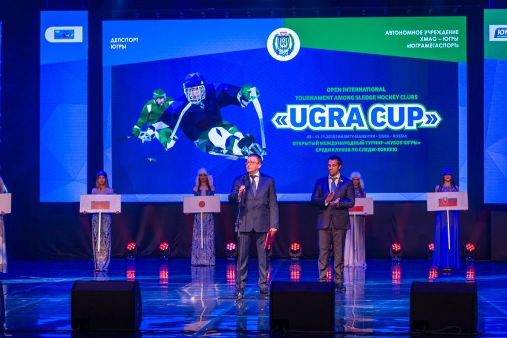 А.А. Строкин в г. Ханты-Мансийске принял участие в церемонии открытия международного турнира «Кубок Югры» по следж-хоккею