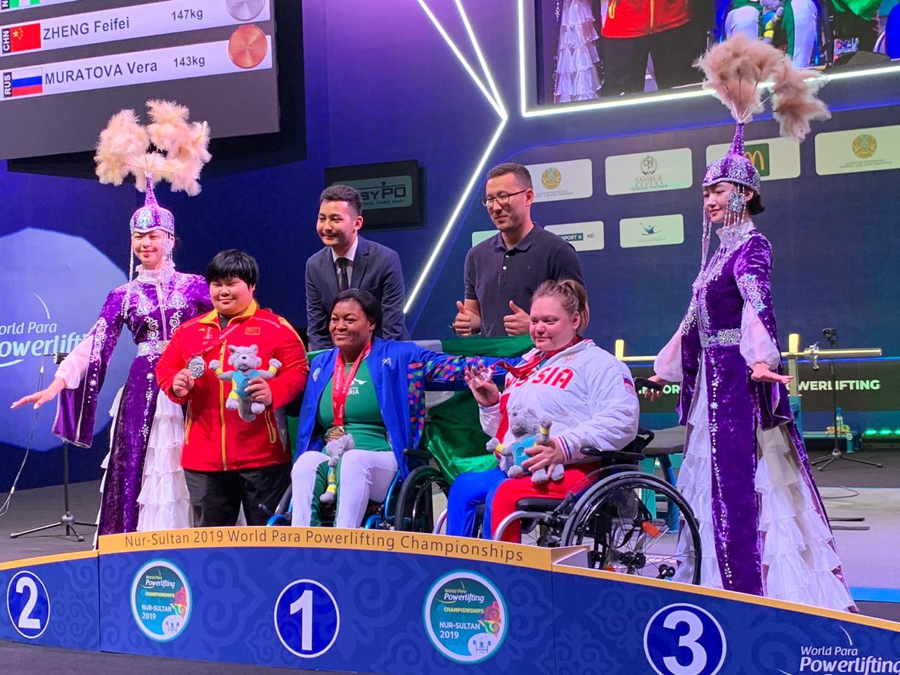 Вера Муратова завоевала бронзовую медаль в шестой день чемпионата мира по пауэрлифтингу спорта лиц с ПОДА в Казахстане