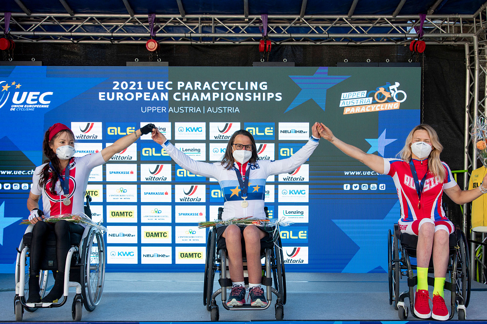       2 бронзовые медали завоевала сборная России на чемпионате Европы по велоспорту на шоссе среди спортсменов с ПОДА и нарушением зрения      