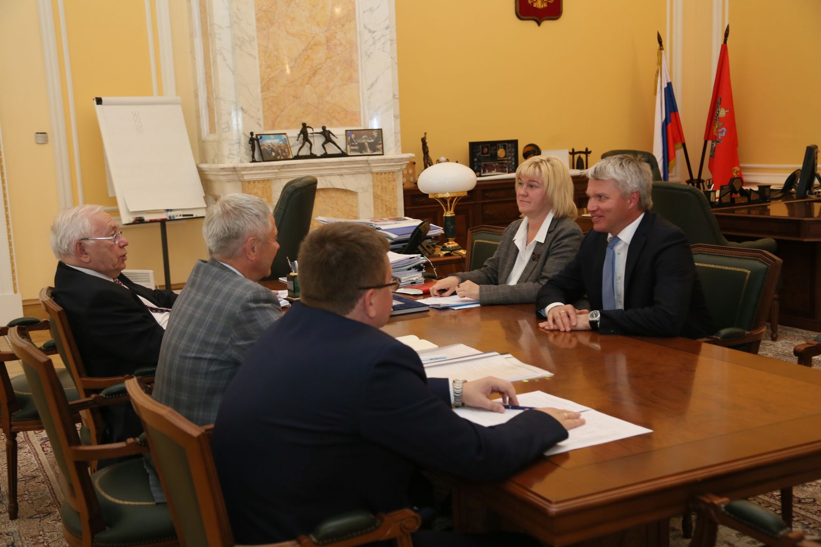 В Минспорте России состоялась встреча Министра спорта России П.А. Колобкова с В.П. Лукиным и П.А. Рожковым