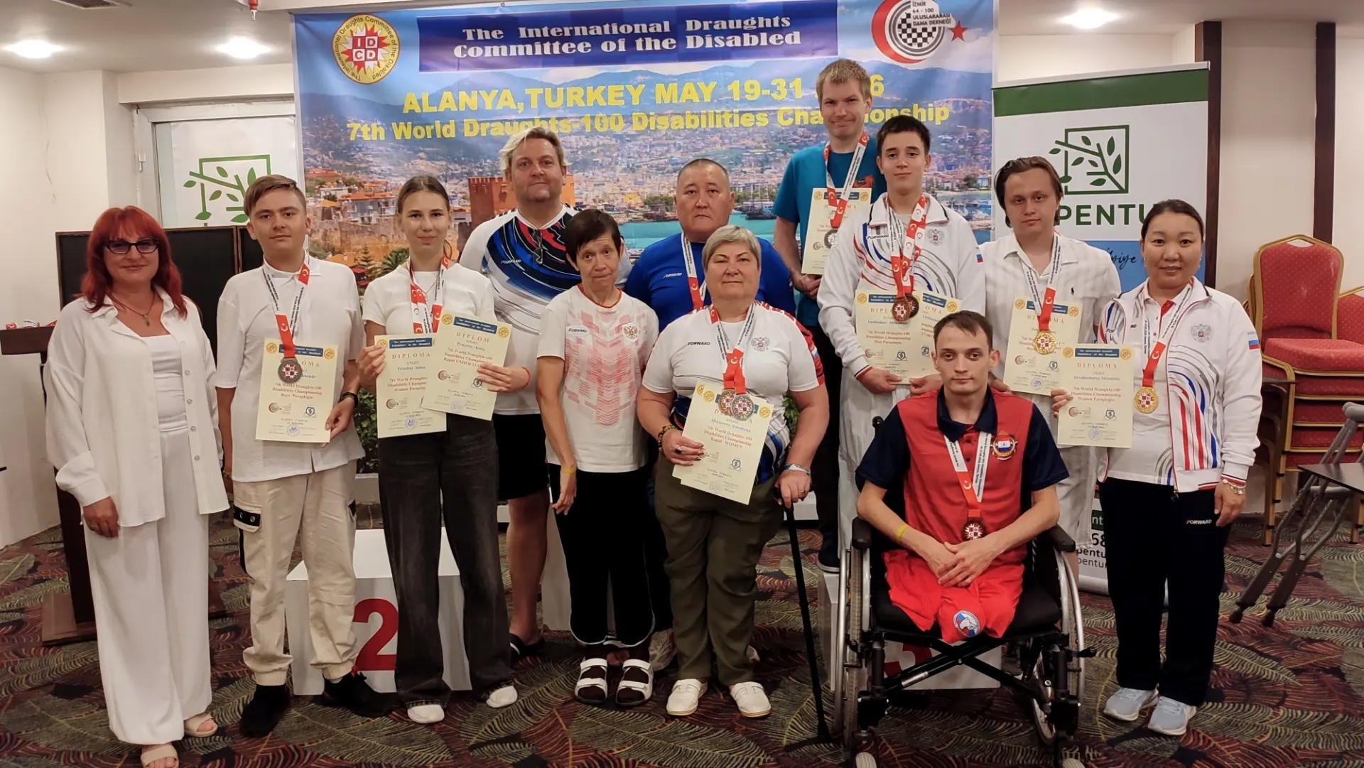 12 медалей завоевали российские спортсмены на Чемпионате мира по шашкам!